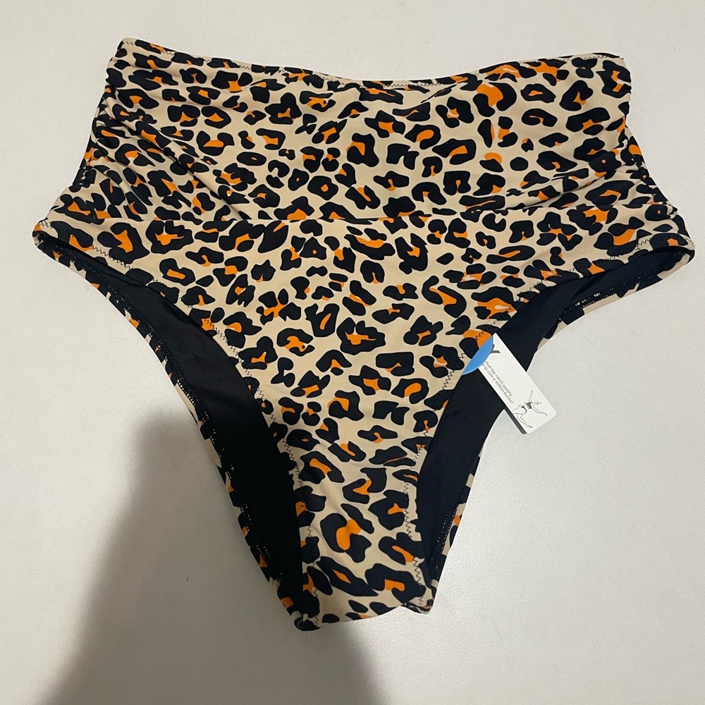 cheetah print “CUPSHE” swim bottoms
